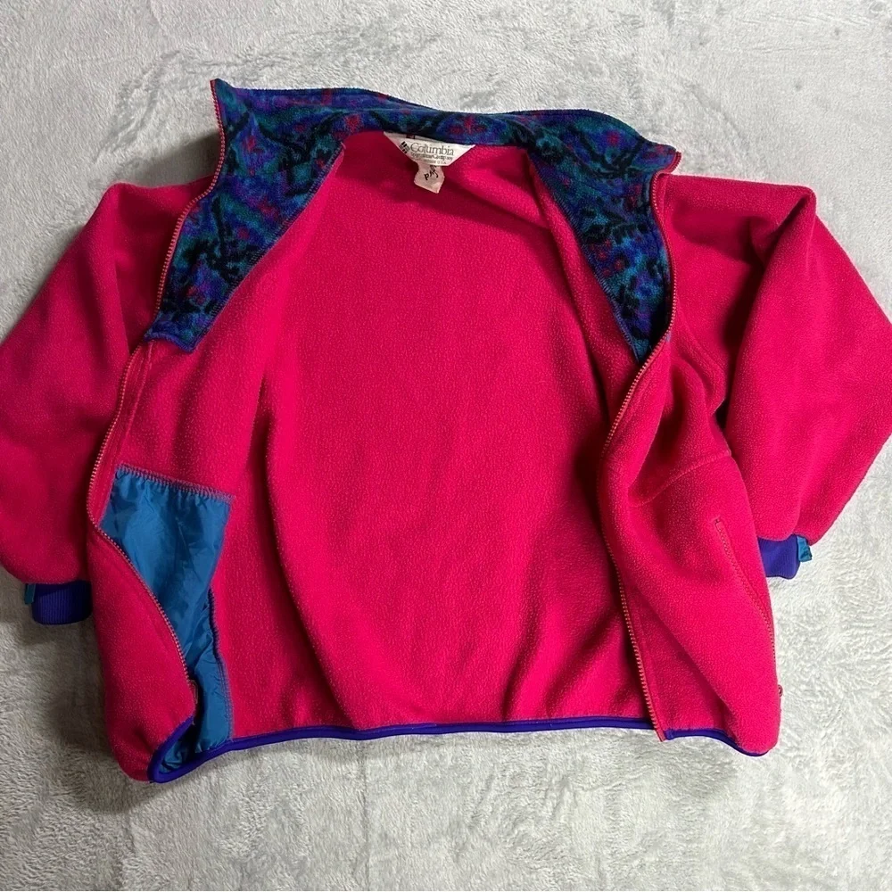 VTG 90’s Columbia Bugaboo 3 In 1 Teal, Pink Ski Jacket Fleece Youth, 14-16
